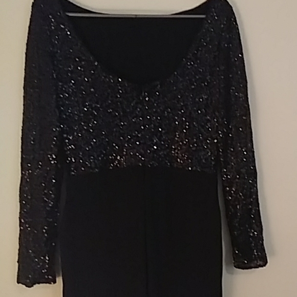 Ralph Lauren Black Sequined Jersey Dress - Picture 5 of 8